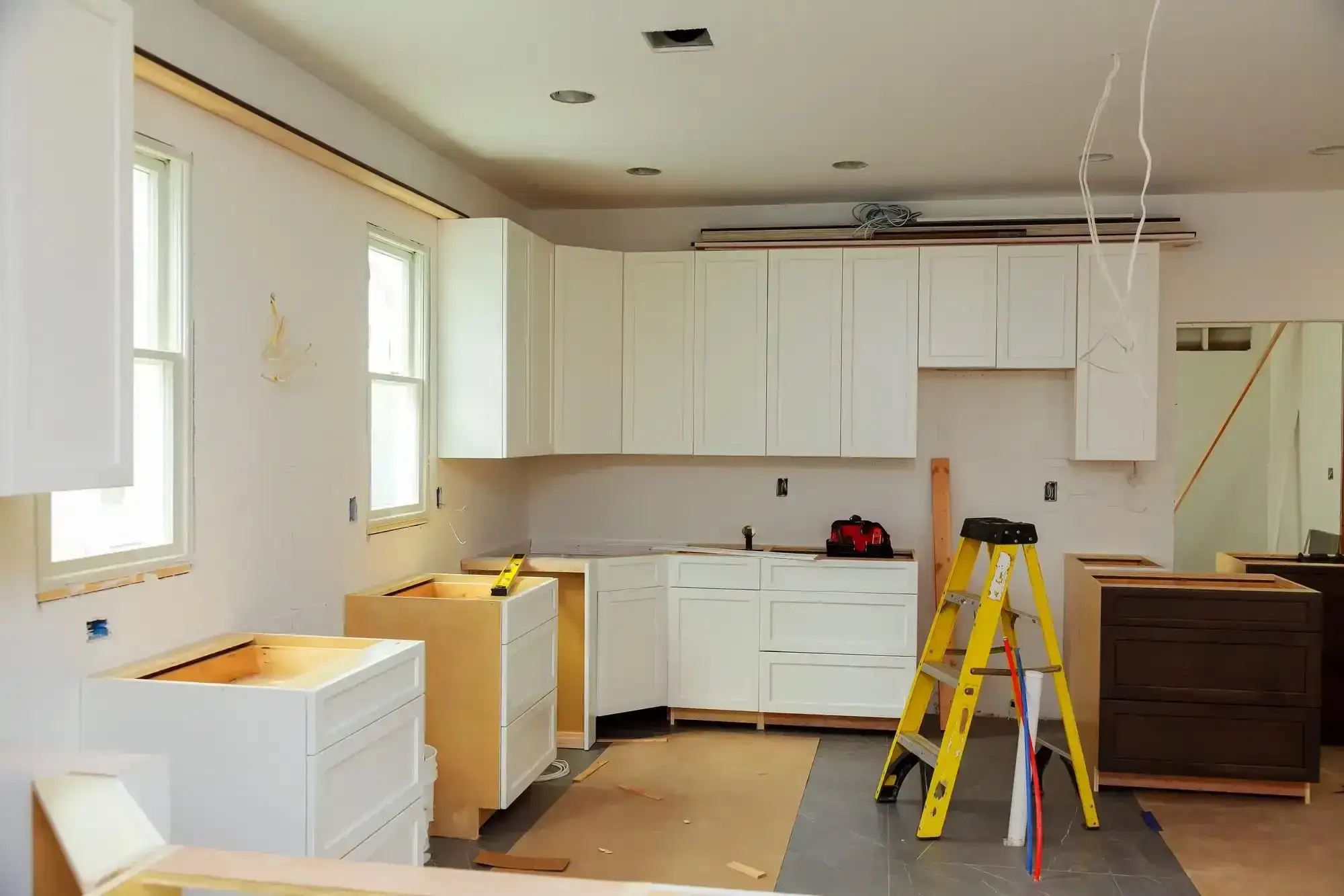 Kitchen interior under construction
